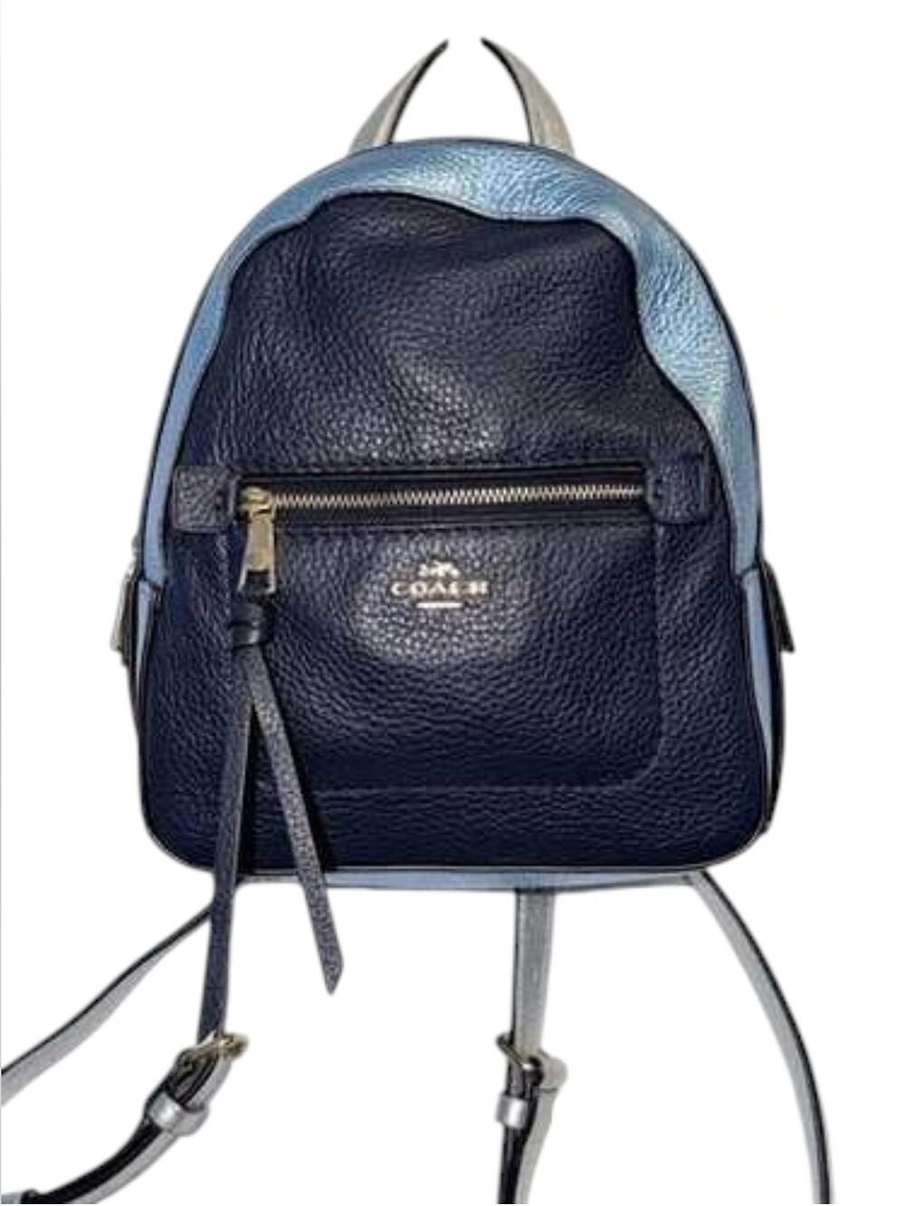 Coach Andi Backpack In Colour Block Metallic Midnight Blue